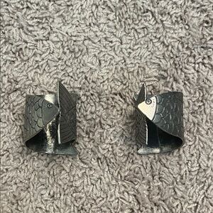 Silver Fish Design Napkin Rings